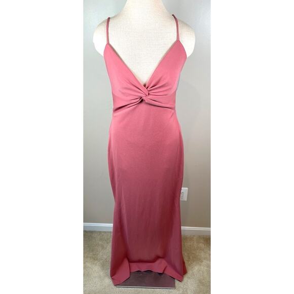 Katie May Nirvana Twisted Ruched Pink Peppercorn Maxi Dress Size Large - Picture 3 of 8